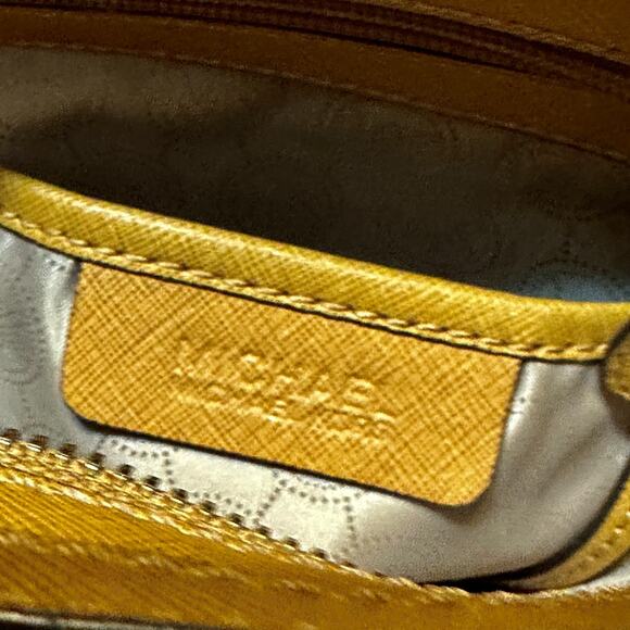 Michael Kors Jet Set Large Crossbody Messenger Bag Saffiano Leather Amber Yellow - Picture 8 of 14